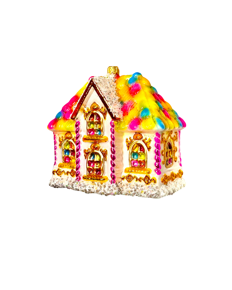 Elegant glass Christmas ornament with silver accents