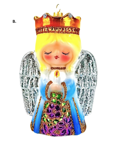 Elegant glass ornament with vintage silver finish - OKR-7