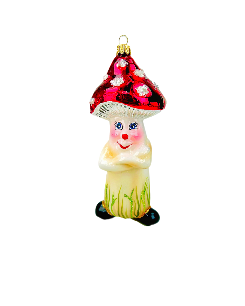 Elegant white Christmas ornament with script text – OKR12