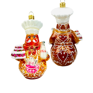 Classic red ornament with white snowflake pattern - Style OKR16