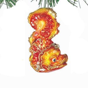 Hand-painted glass ornament featuring nativity scene