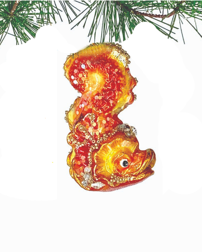 Hand-painted glass ornament featuring nativity scene