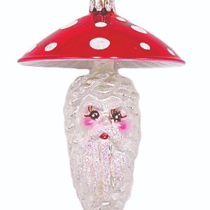 Vintage-style glass Christmas ornament in red and gold