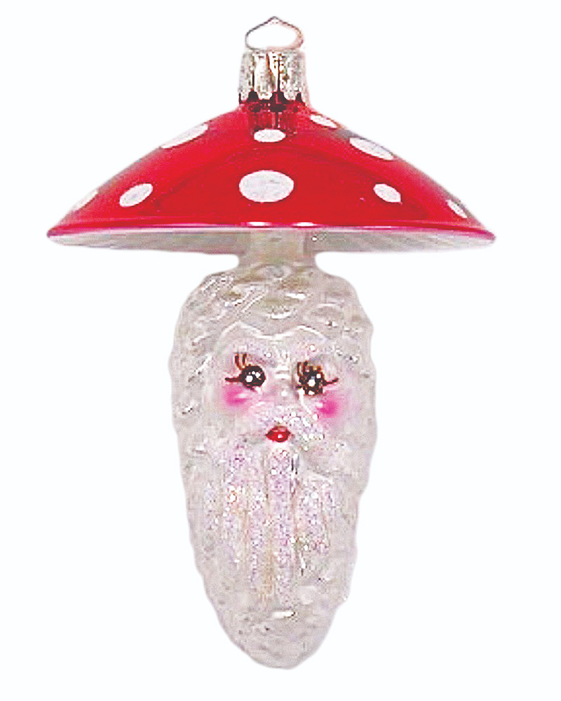 Vintage-style glass Christmas ornament in red and gold