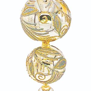 Gold and white angel tree ornament with delicate wings