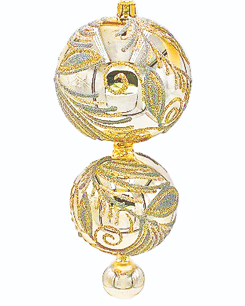 Gold and white angel tree ornament with delicate wings