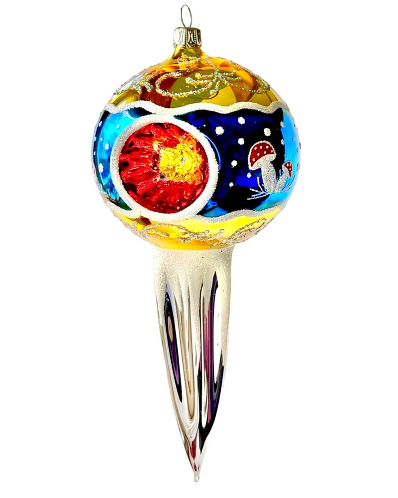 Handcrafted holiday ornament featuring festive detailing